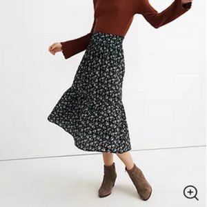 Tiered Peasant Midi Skirt in Branch Floral / LARGE